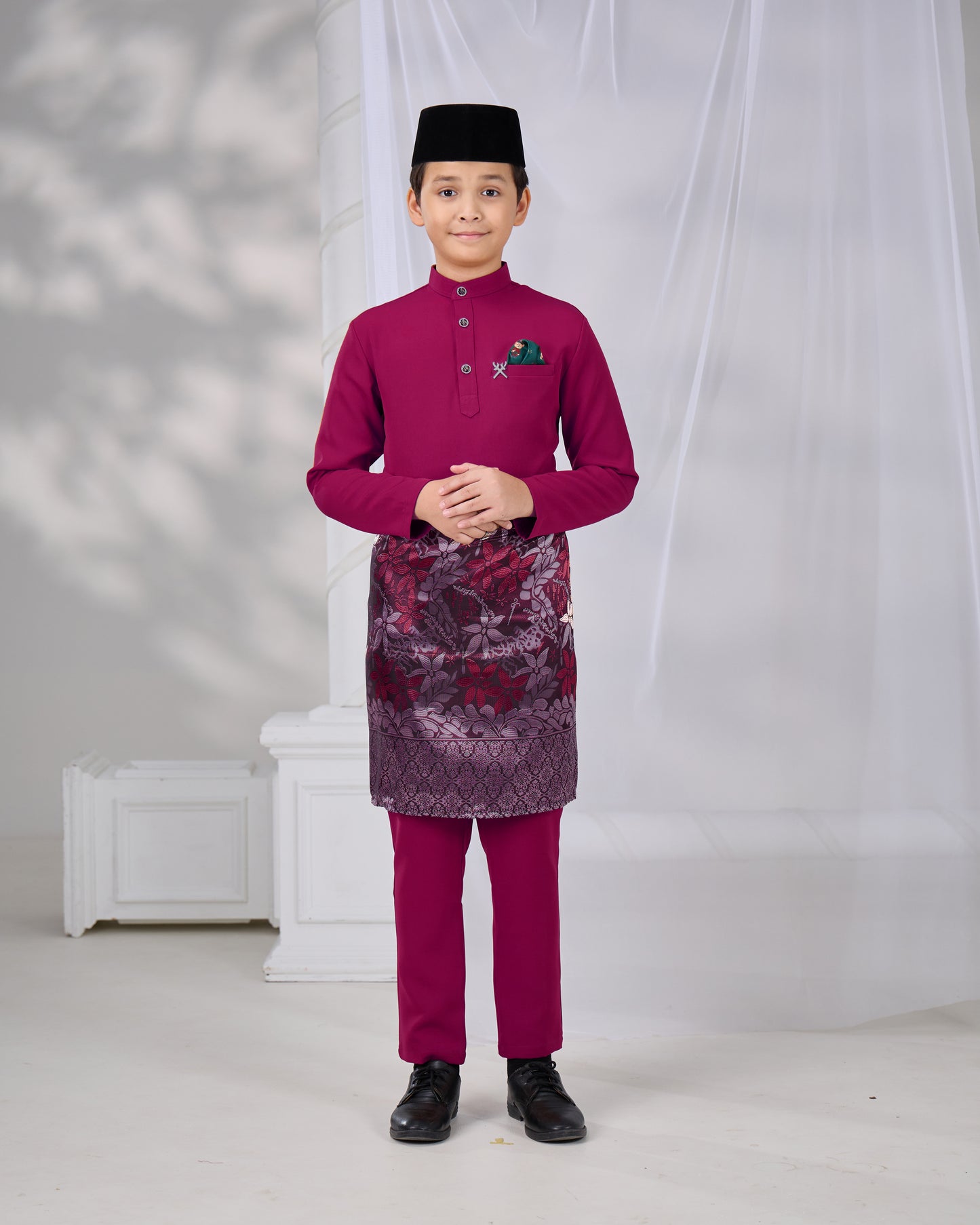 SOULTAN BAJU MELAYU FOR KIDS (DARK FUCHSIA)