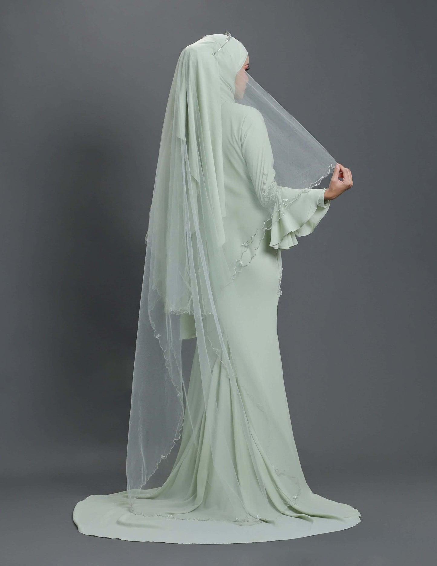 EMBROIDERY NET VEIL A17 (GREEN TEA)