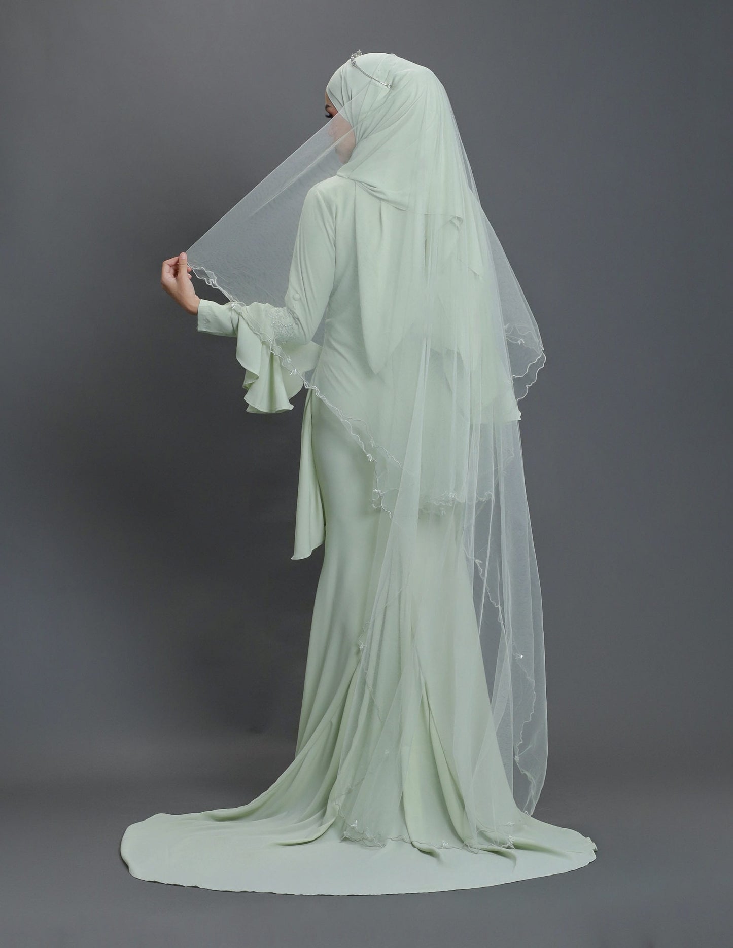 EMBROIDERY NET VEIL A17 (GREEN TEA)