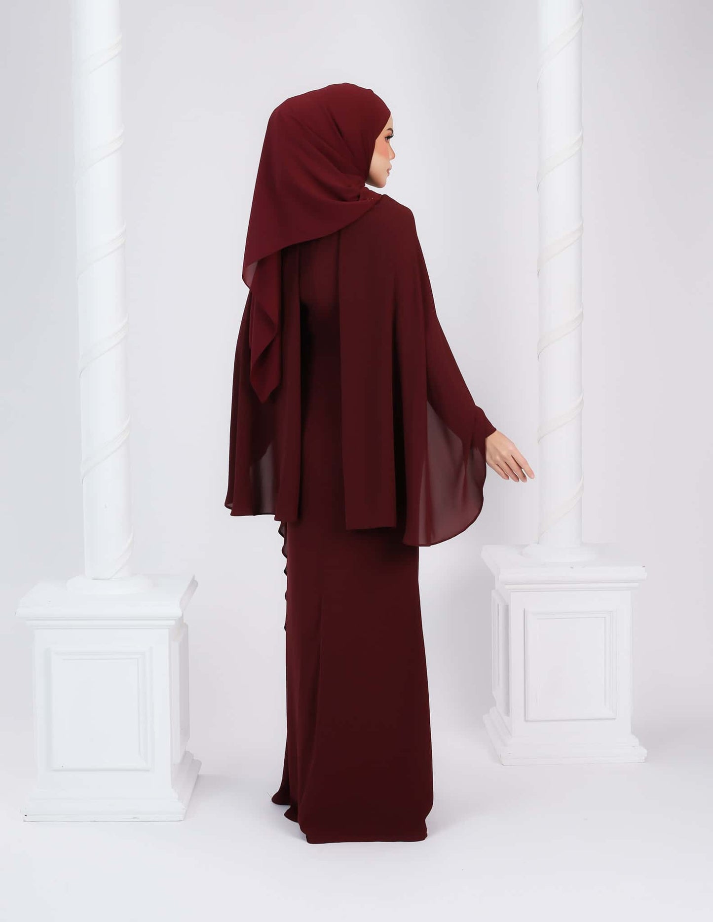 HYRA DRESS (BURGUNDY)