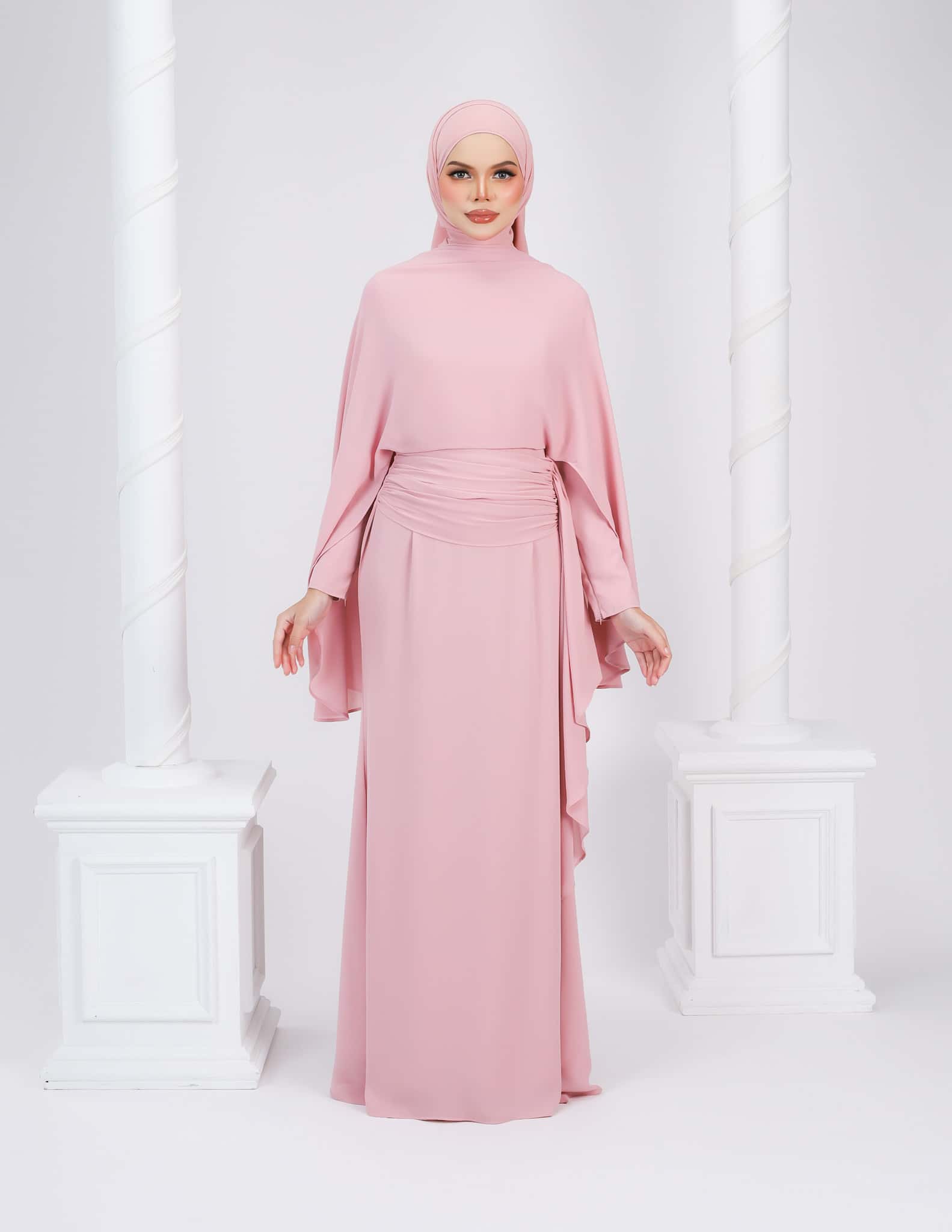 HYRA DRESS (DUSTY PINK) Hijabistahub HYRA DRESS (DUSTY PINK) Hijabistahub