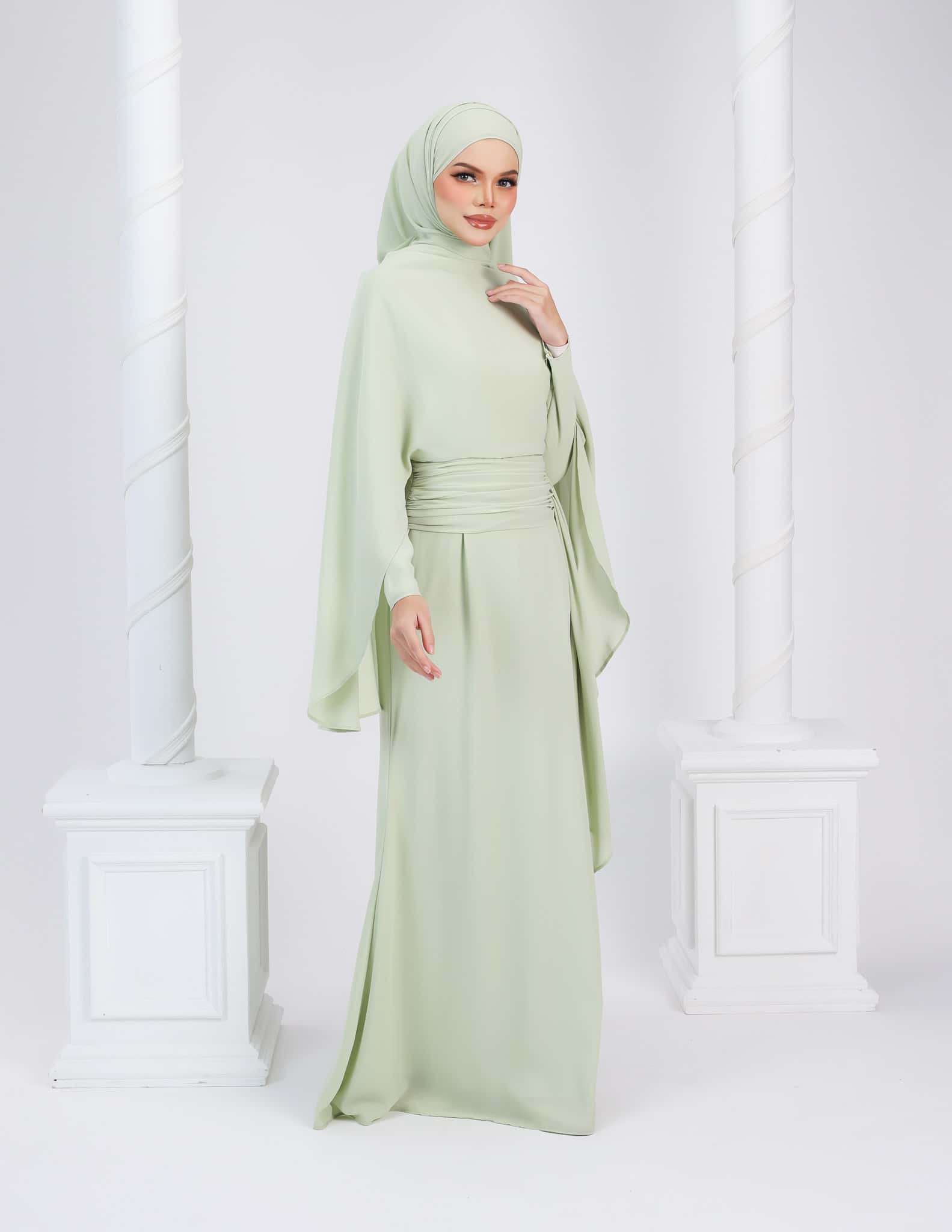 HYRA DRESS (GREEN TEA) Hijabistahub HYRA DRESS (GREEN TEA) Hijabistahub