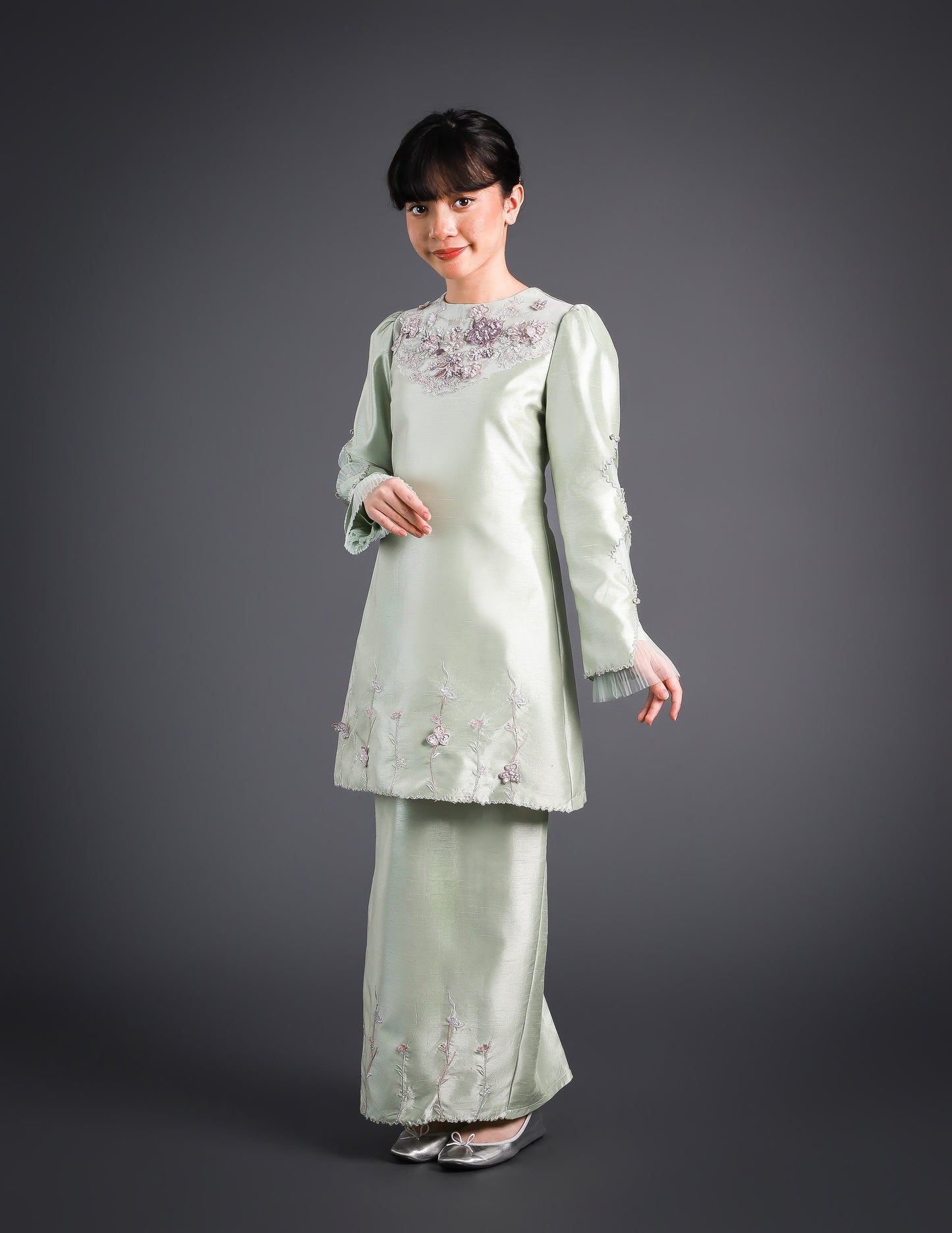 IRDINA KURUNG KIDS (GREEN TEA)