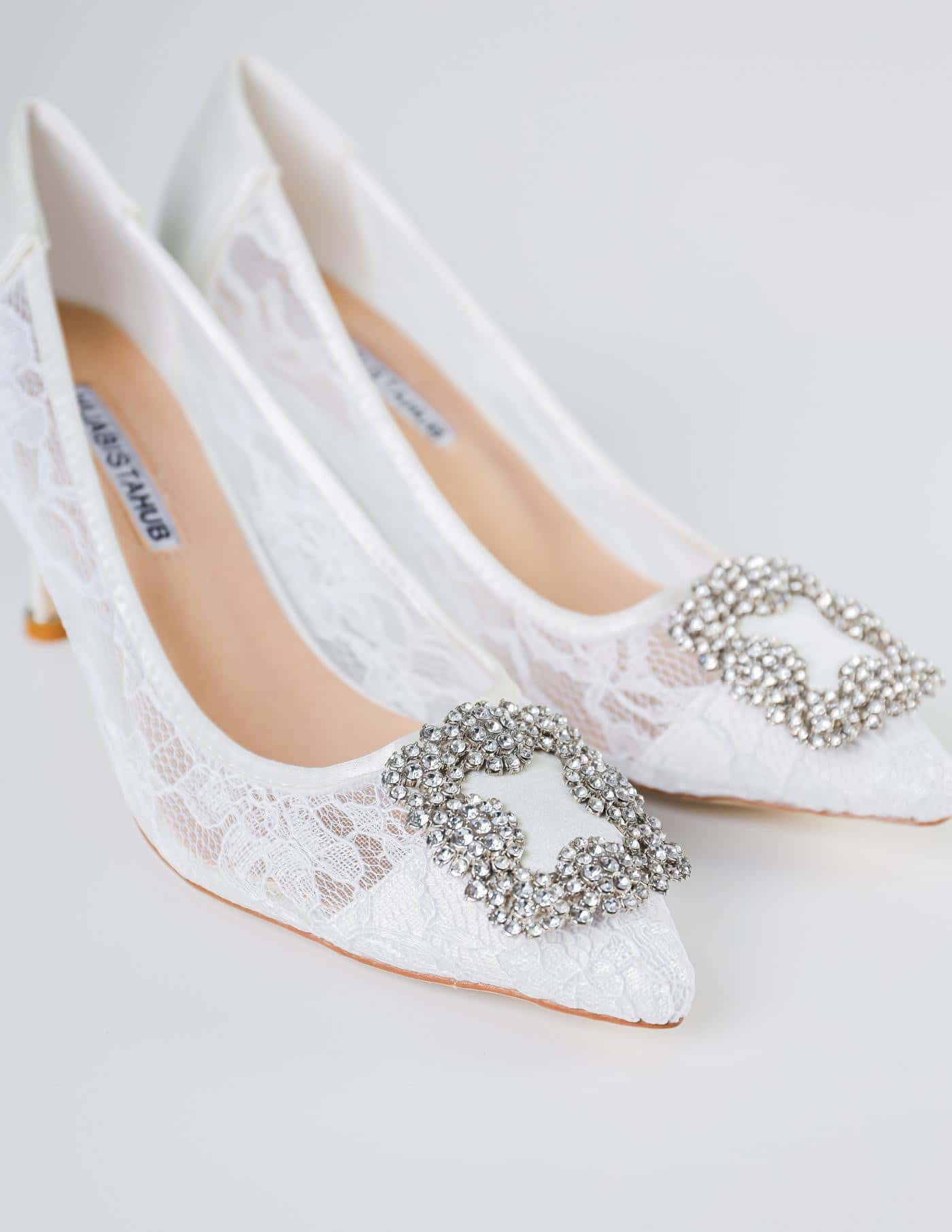 MINOR DEFECT LACEY HEELS ( WHITE)