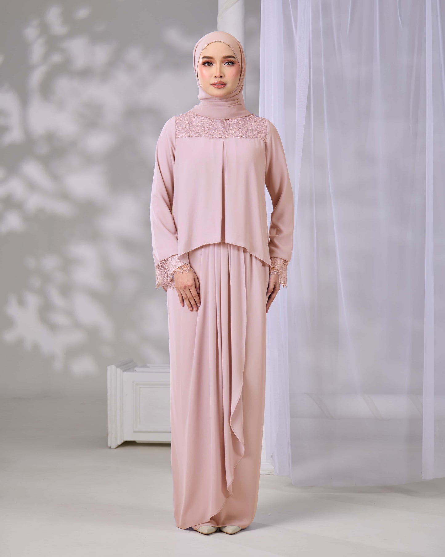 ELVARA MINI KURUNG (PEACH)