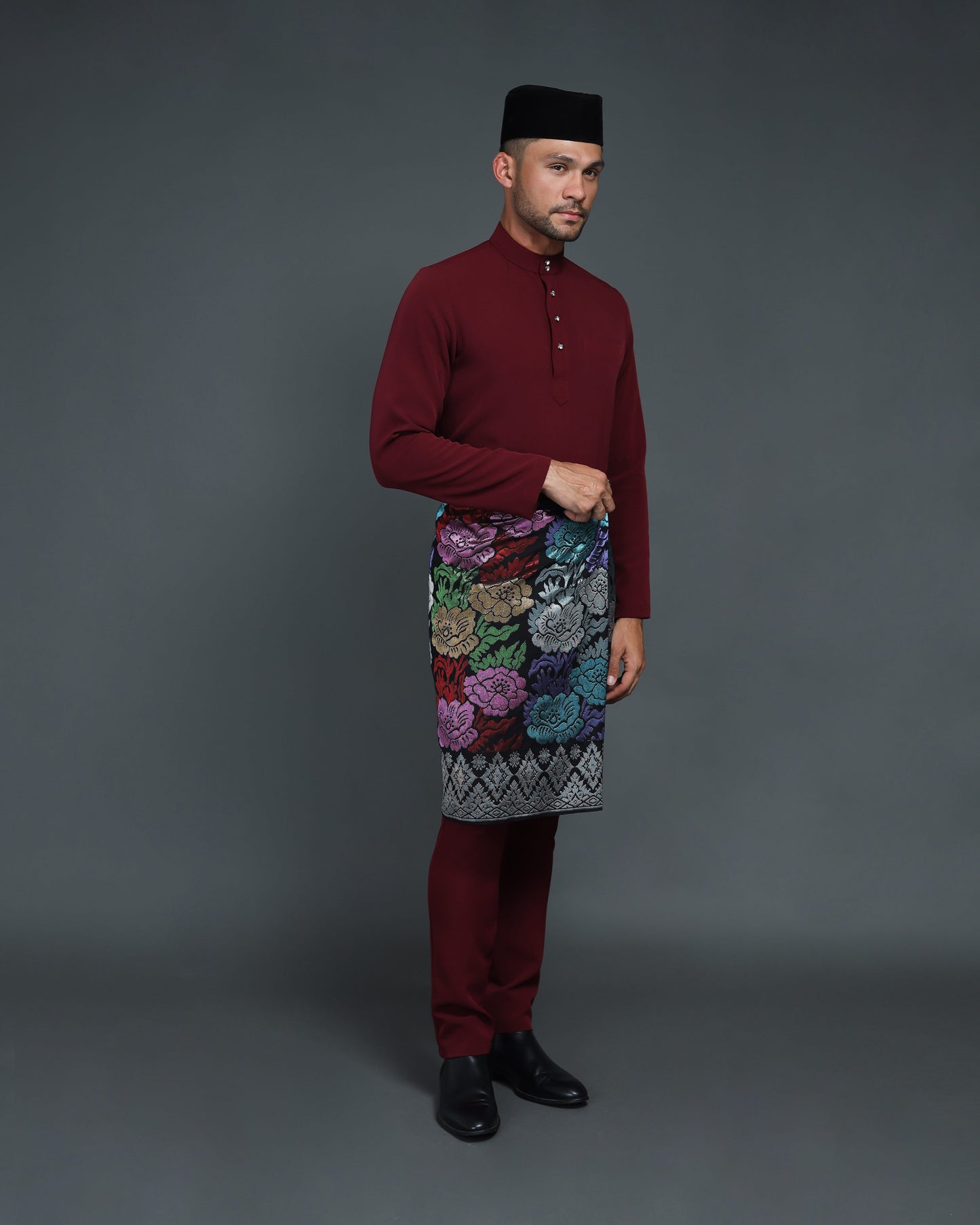 QAISER BAJU MELAYU (BURGUNDY)