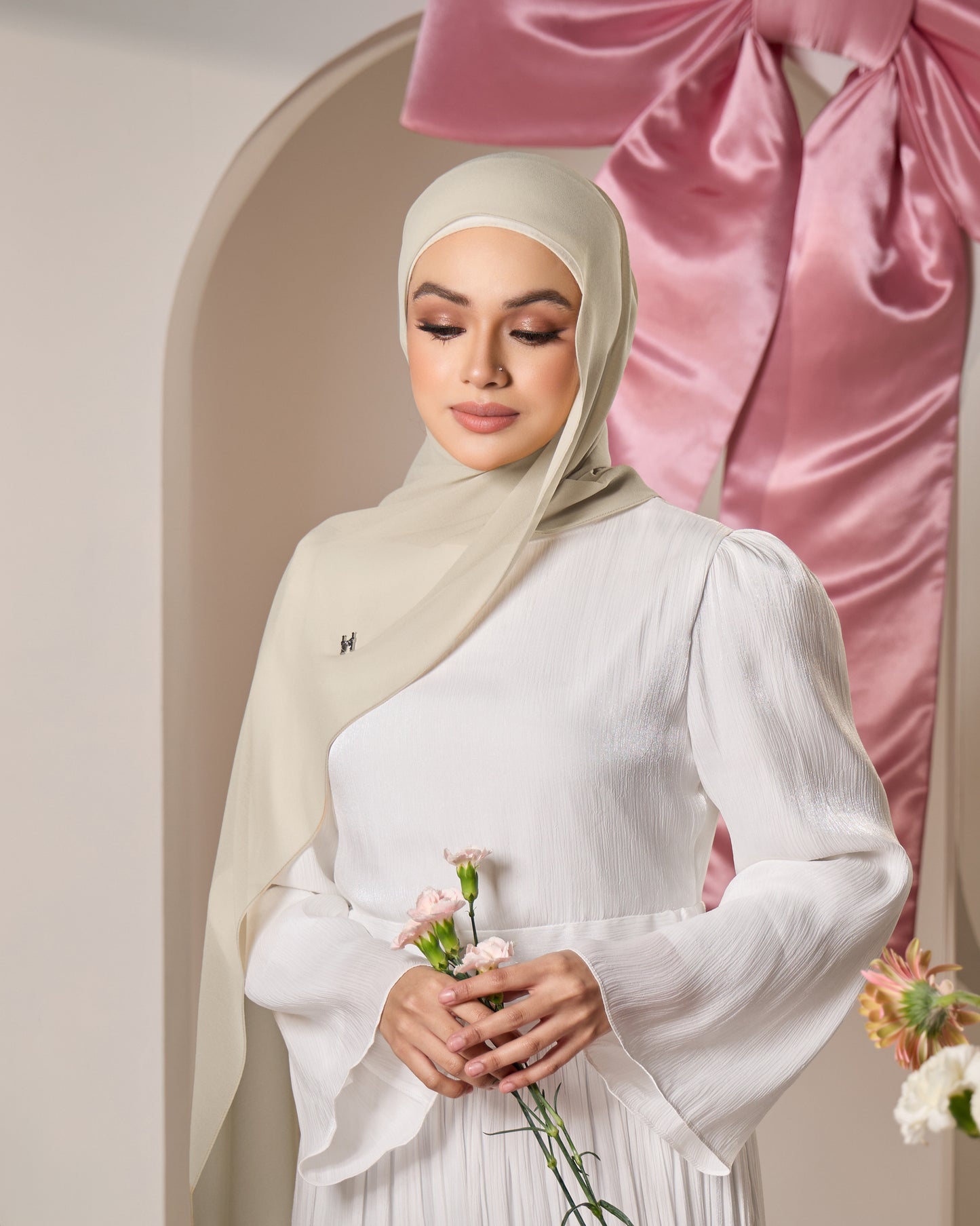 HANA CHIFFON SHAWL (VANILLA)