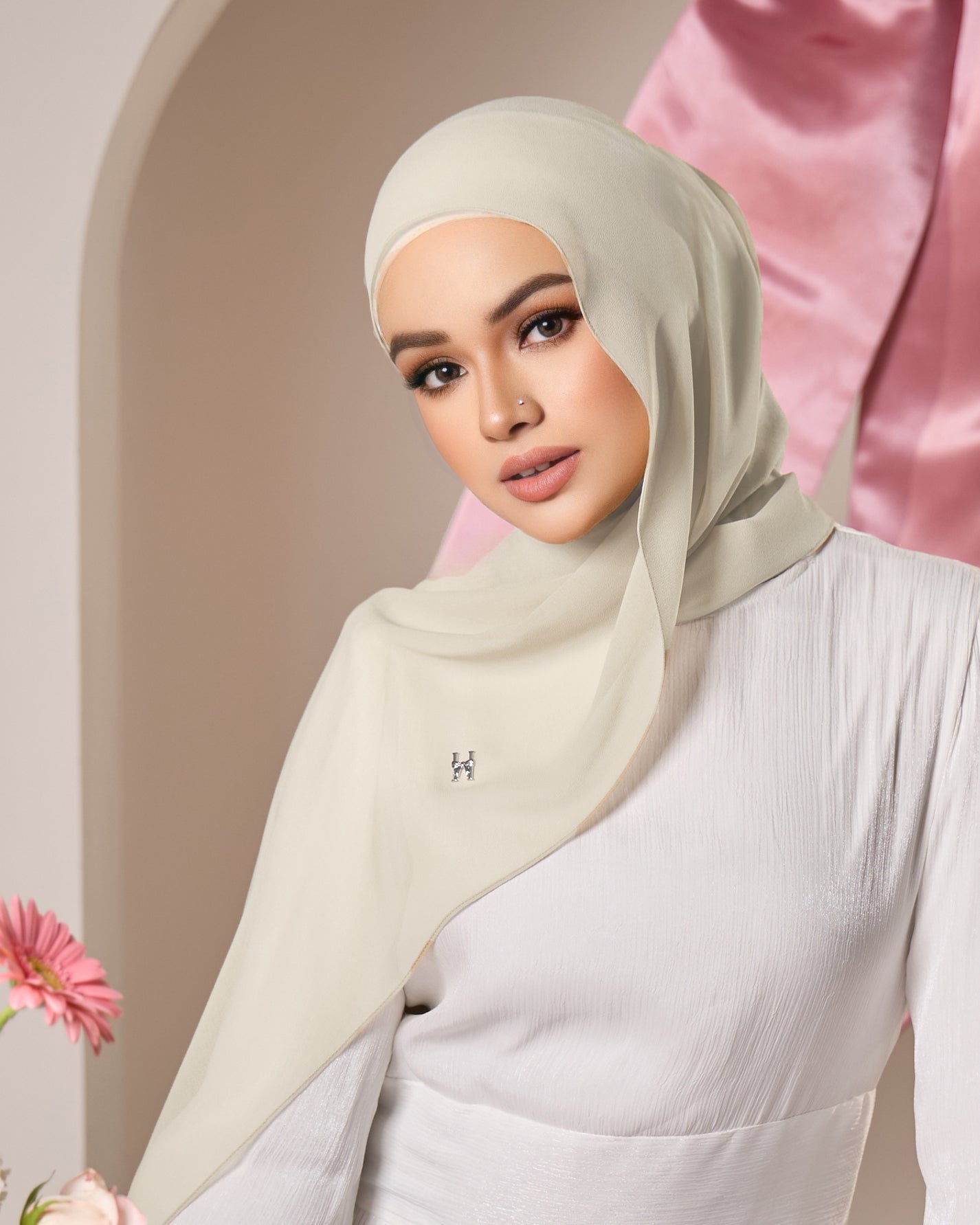 HANA CHIFFON SHAWL (CAMEL)