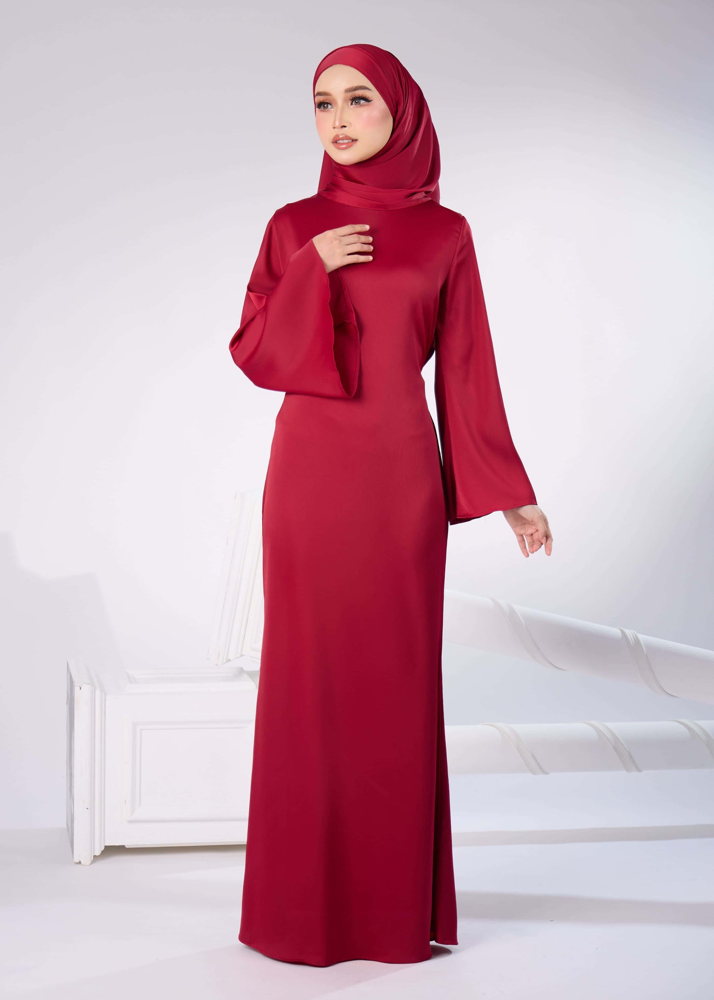 ELAINE LONG DRESS (RED)