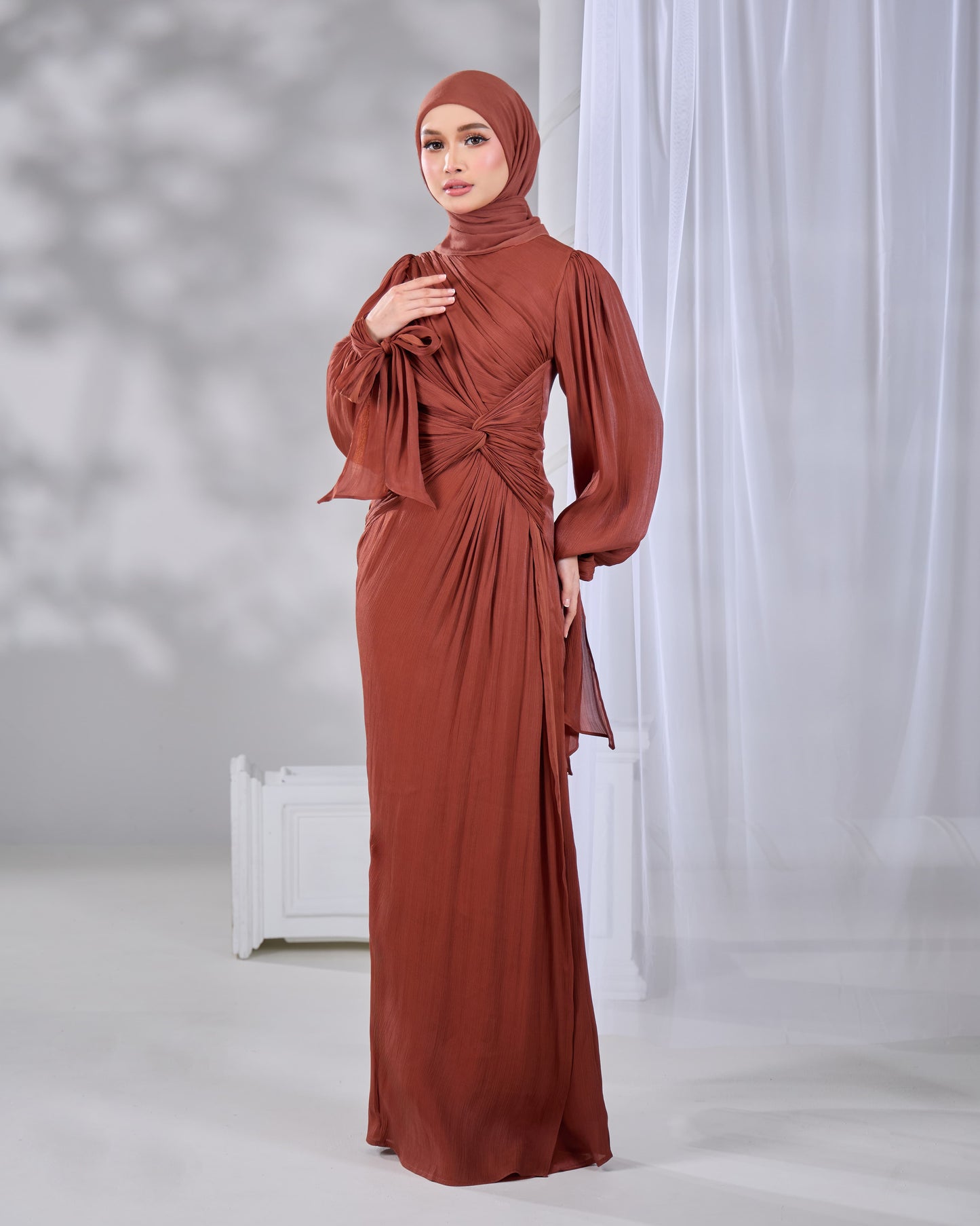 MAHRA DRESS (BROWN)