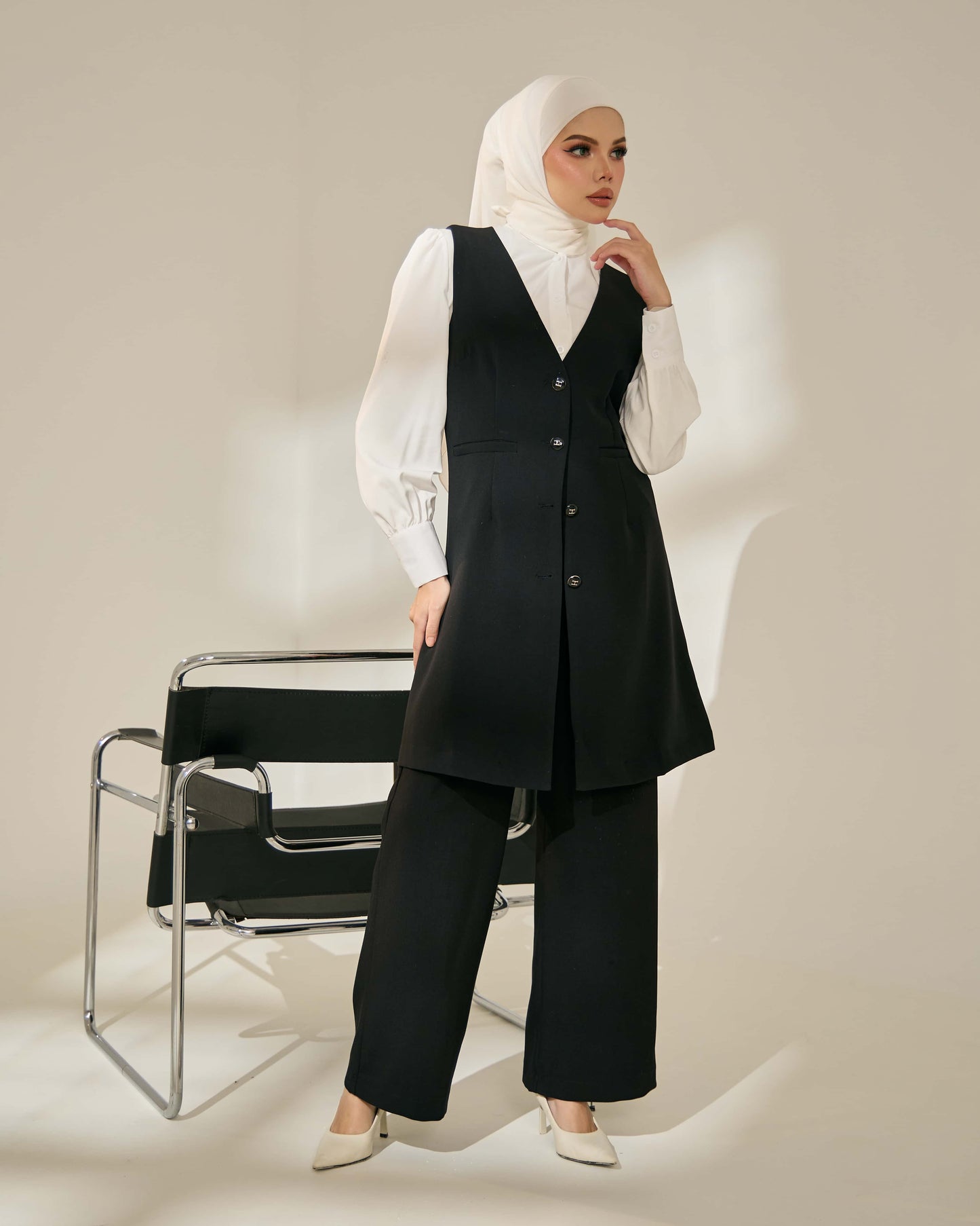 EMBER SUIT LONG VEST (BLACK)