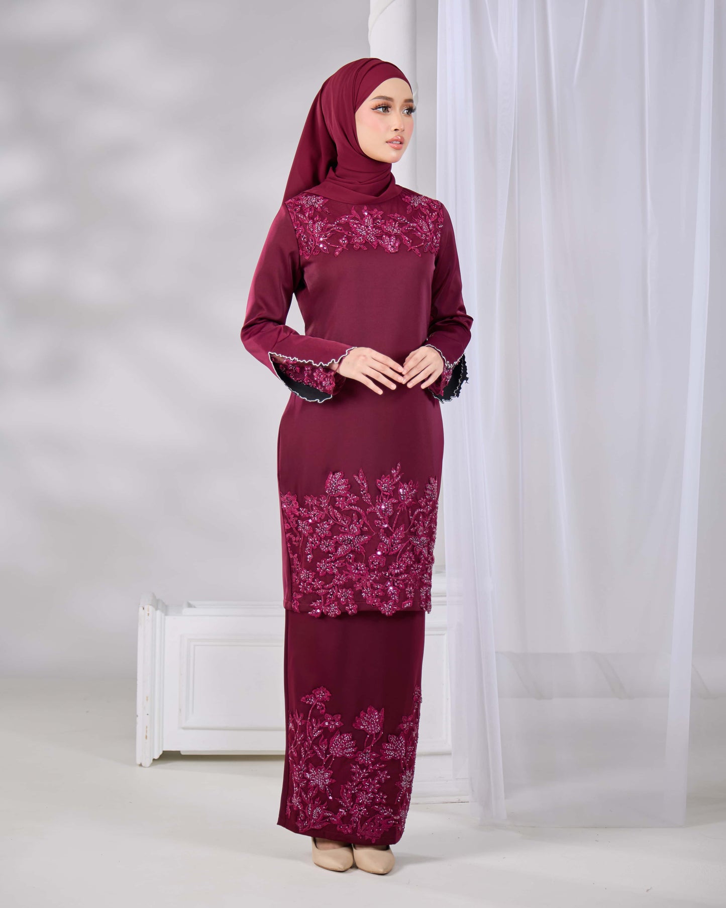 KHAYRA KURUNG (BURGUNDY)