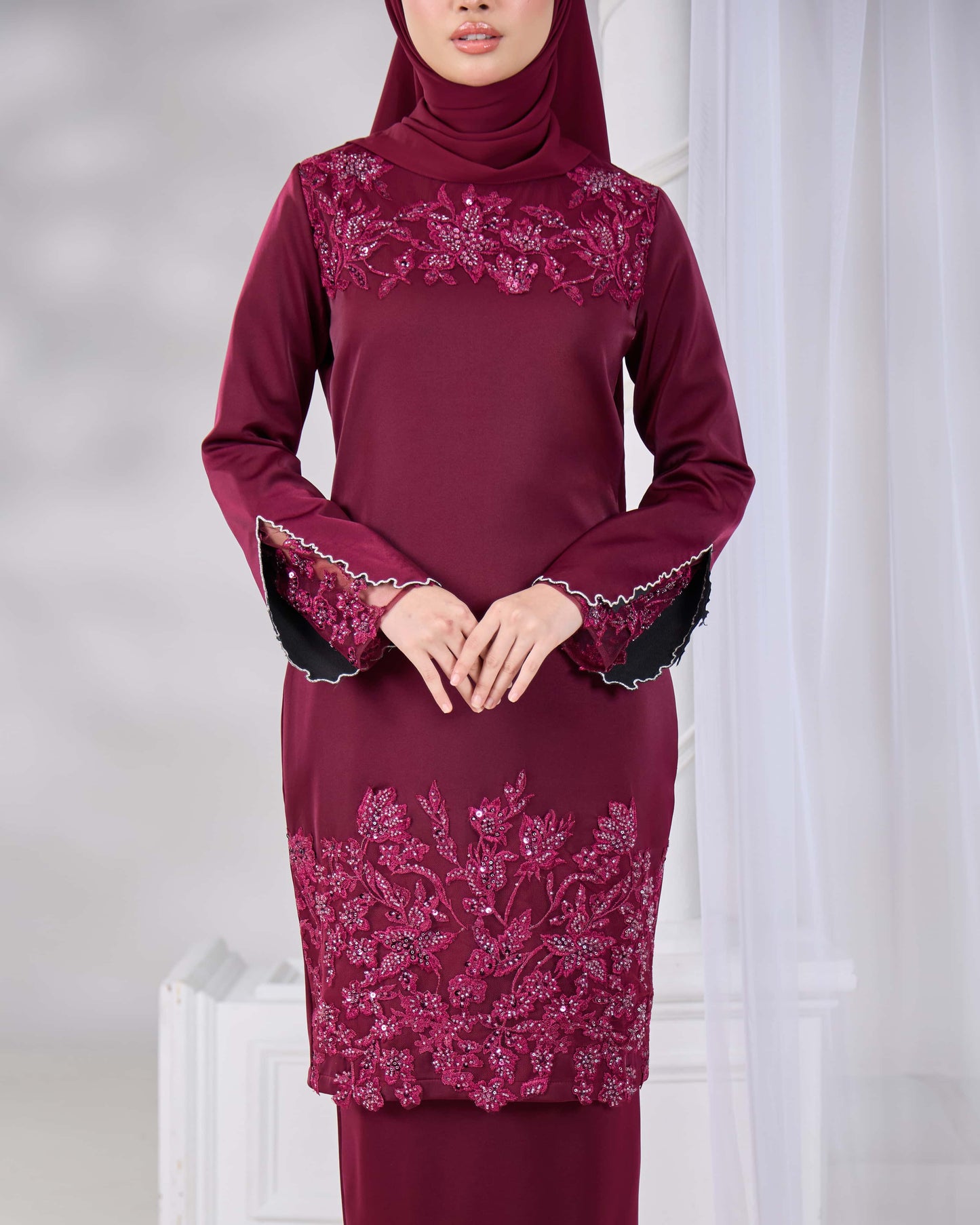 KHAYRA KURUNG (BURGUNDY)