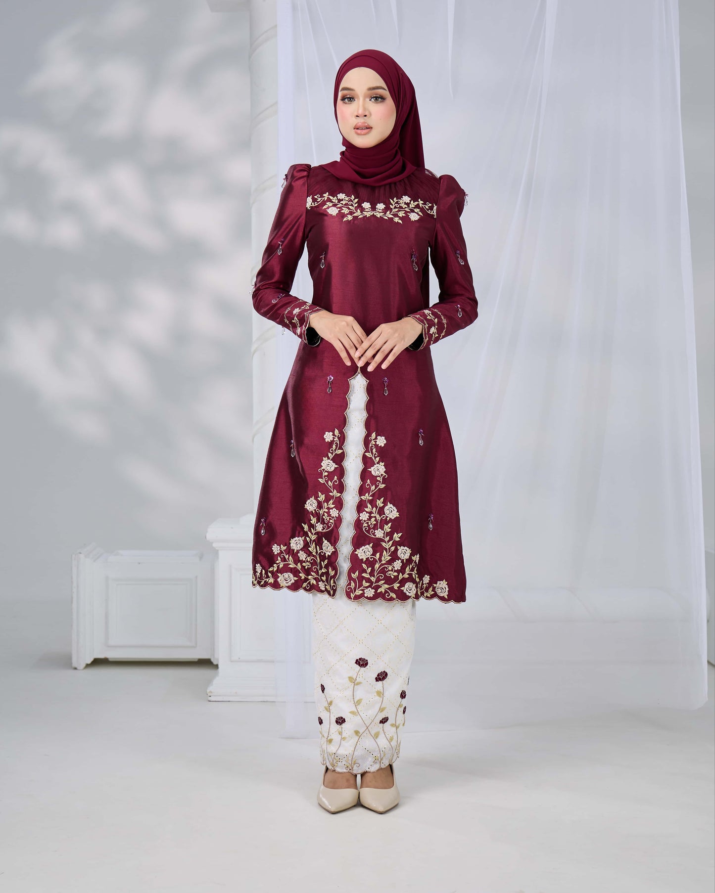 MINOR DEFECT NADRA KURUNG (BURGUNDY)