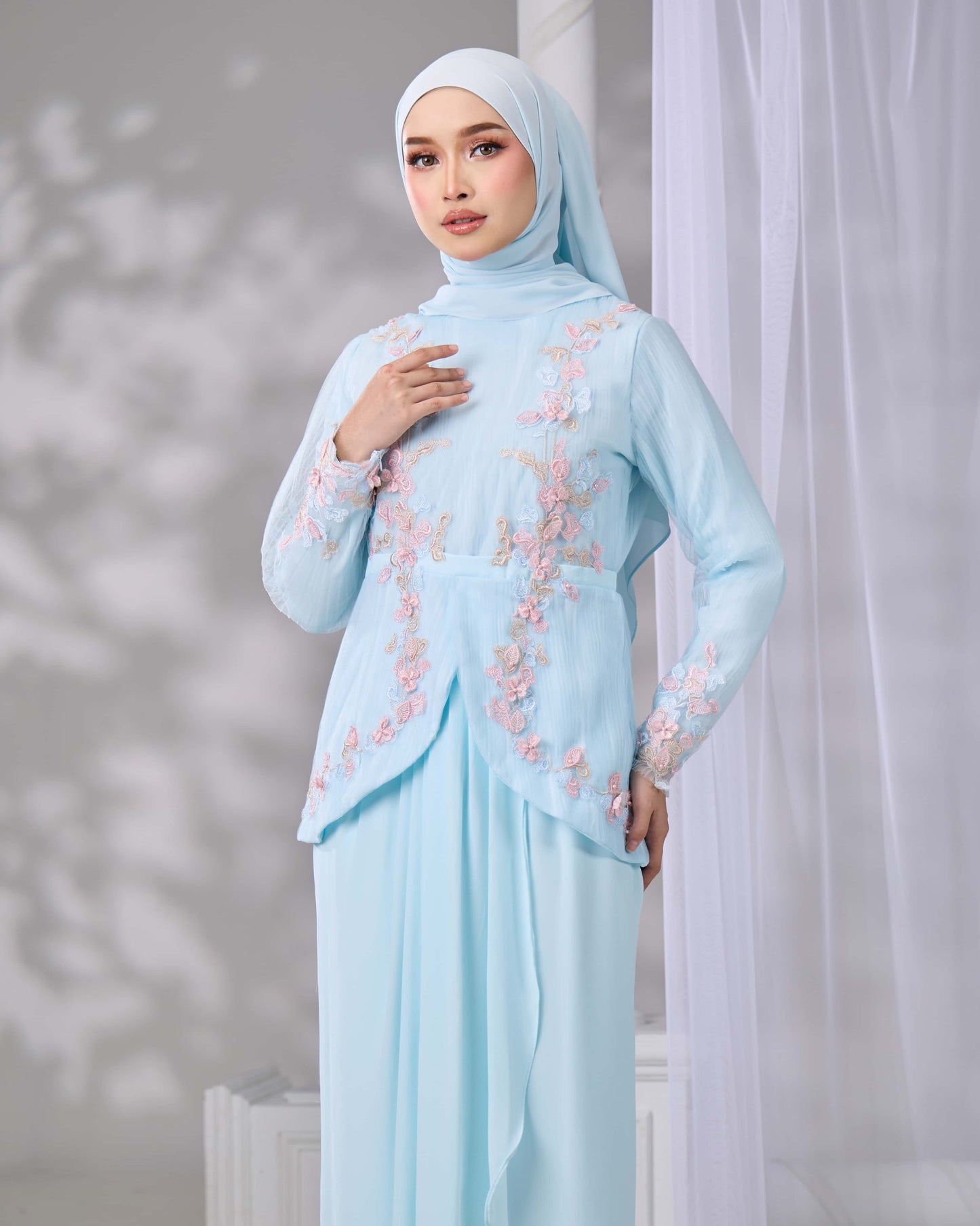 MINOR DEFECT THARA MINI KURUNG (AQUA BLUE)