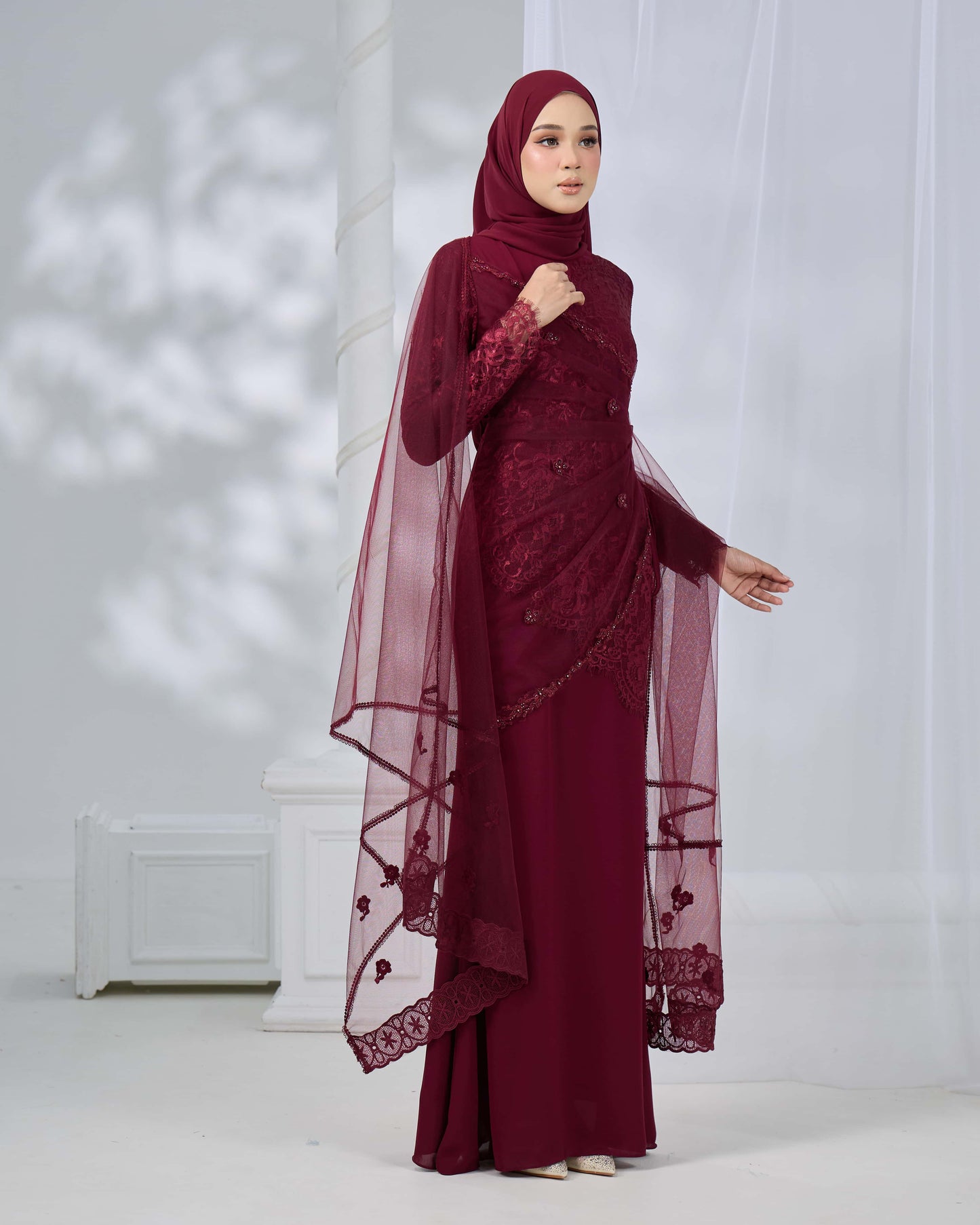 MINOR DEFECT ERISHYA DRESS (BURGUNDY)