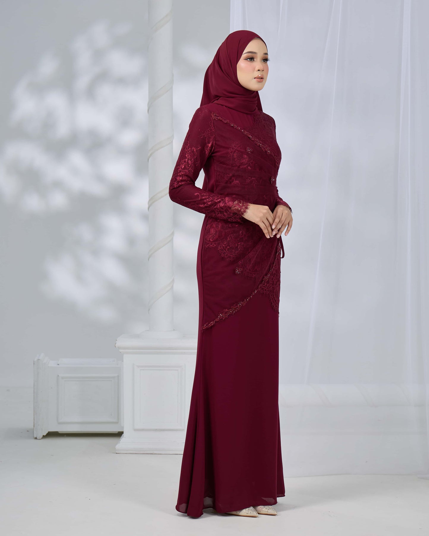 MINOR DEFECT ERISHYA DRESS (BURGUNDY)