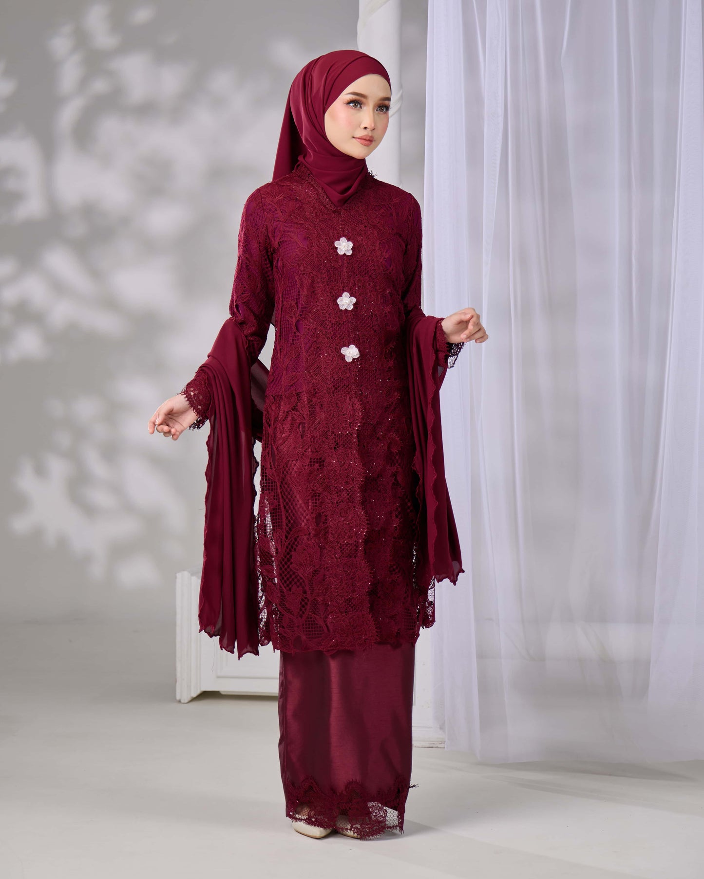 MINOR DEFECT QAIRINA KURUNG (BURGUNDY)