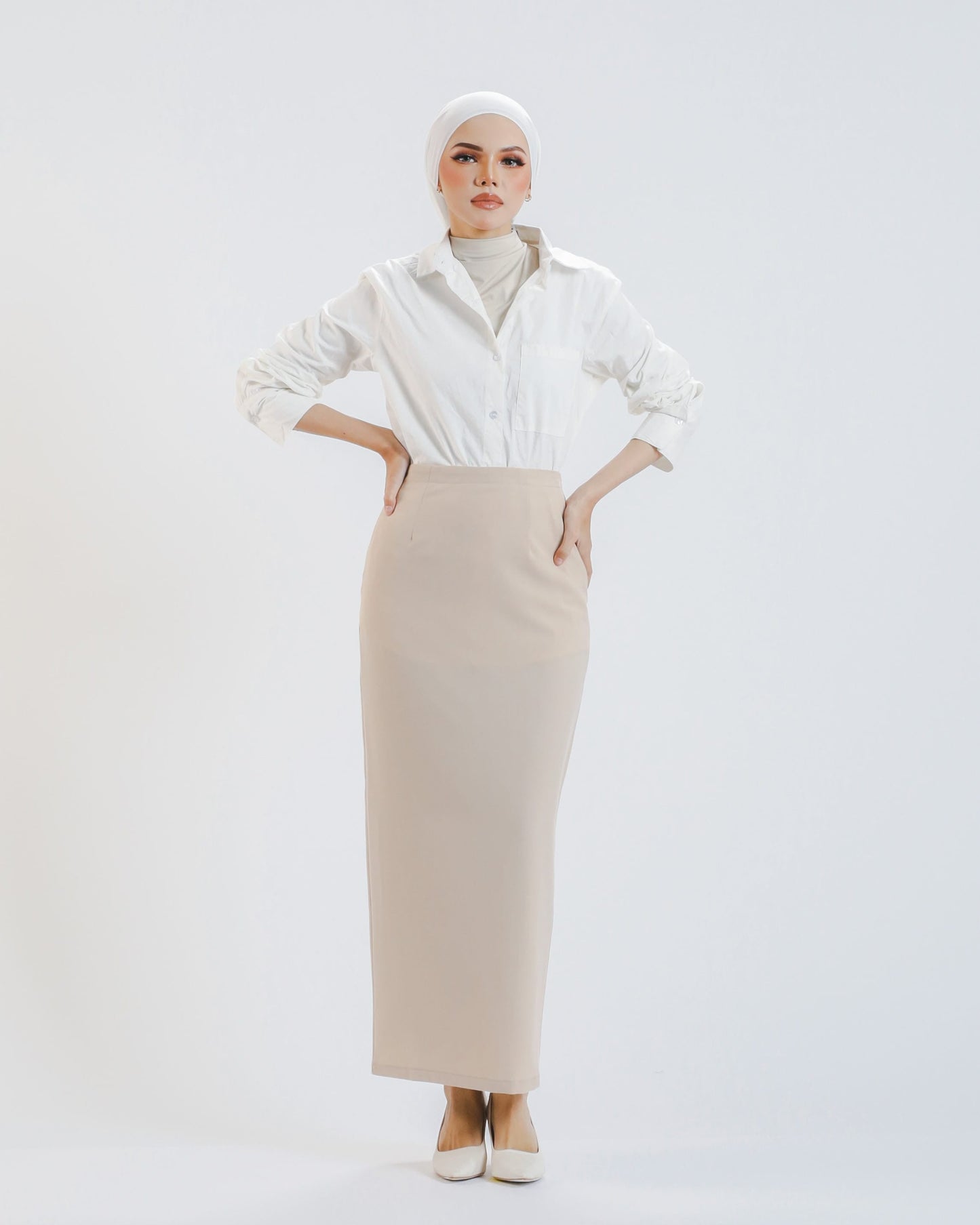 TRACY PENCIL SKIRT (NUDE)