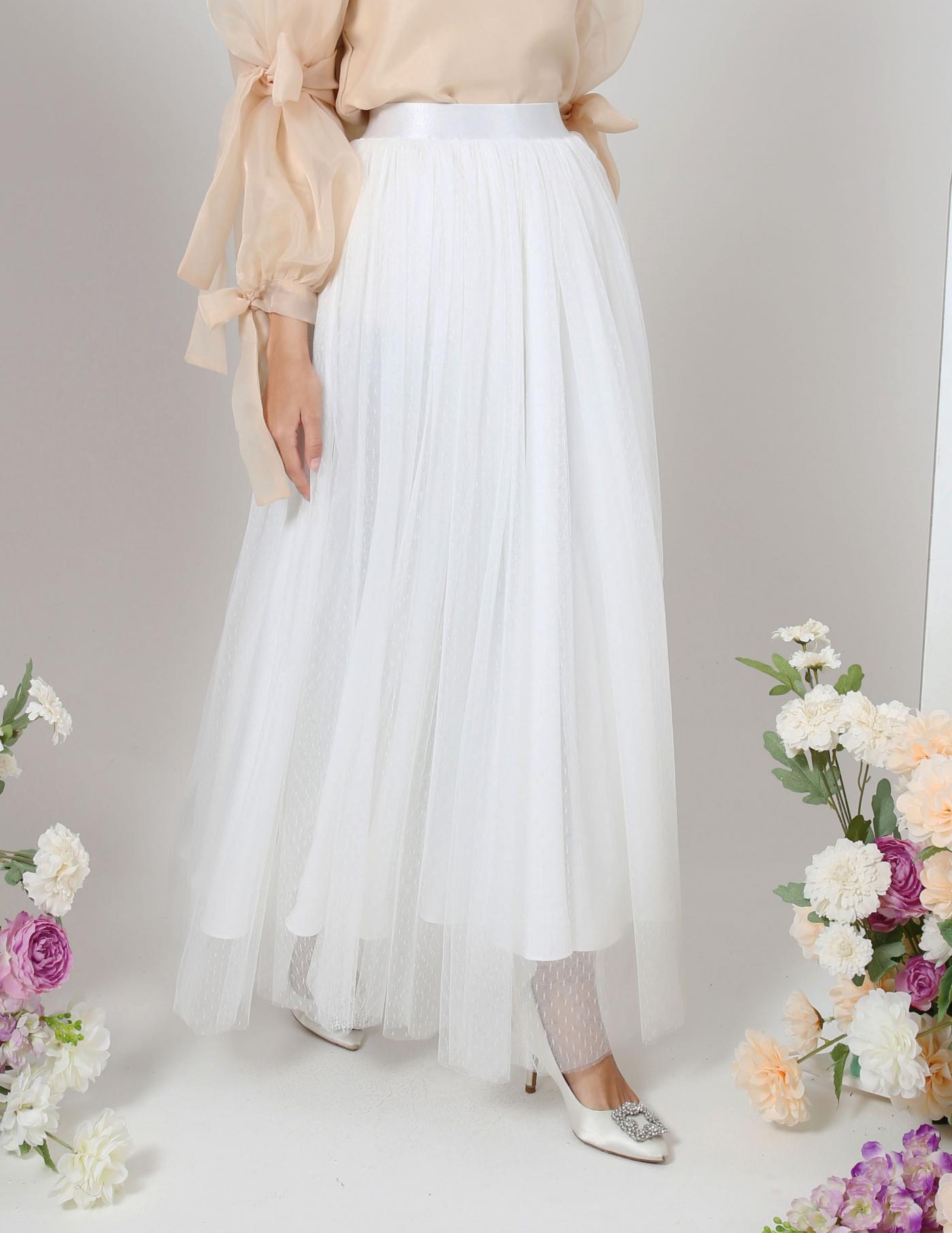 MINOR DEFECT TUTU DOT SKIRT (WHITE)