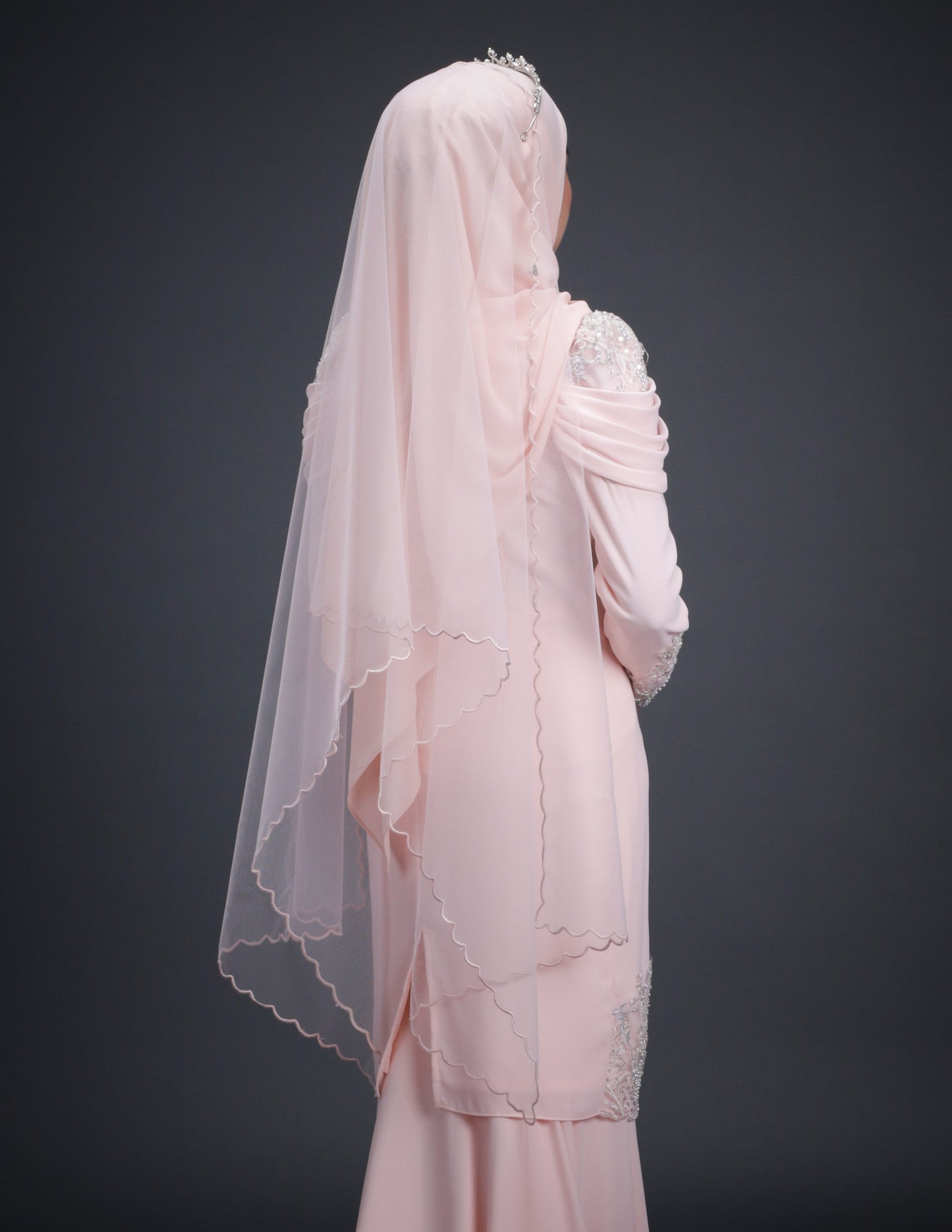 VEIL EMBROIDERY CODE A12 (PEACH)