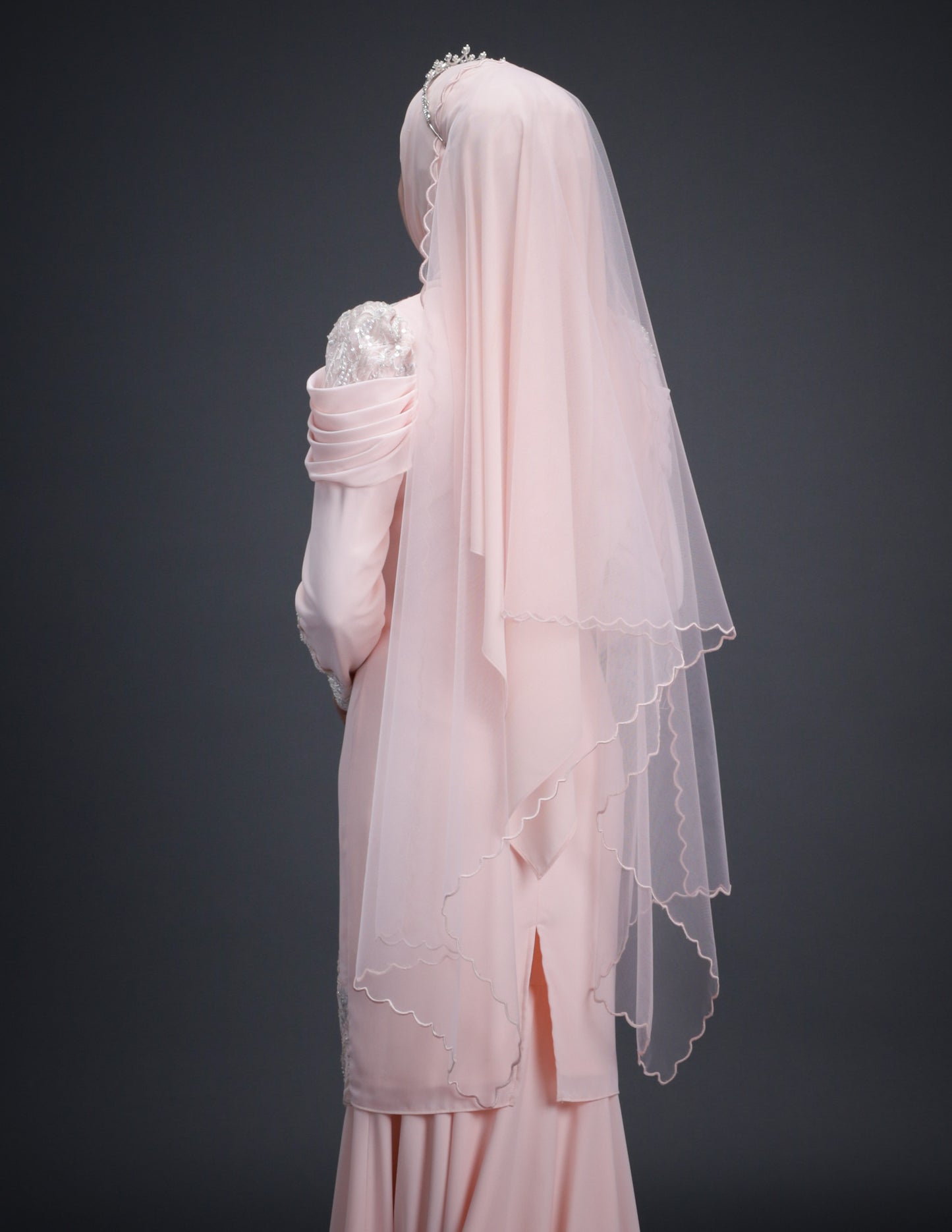 VEIL EMBROIDERY CODE A12 (PEACH)