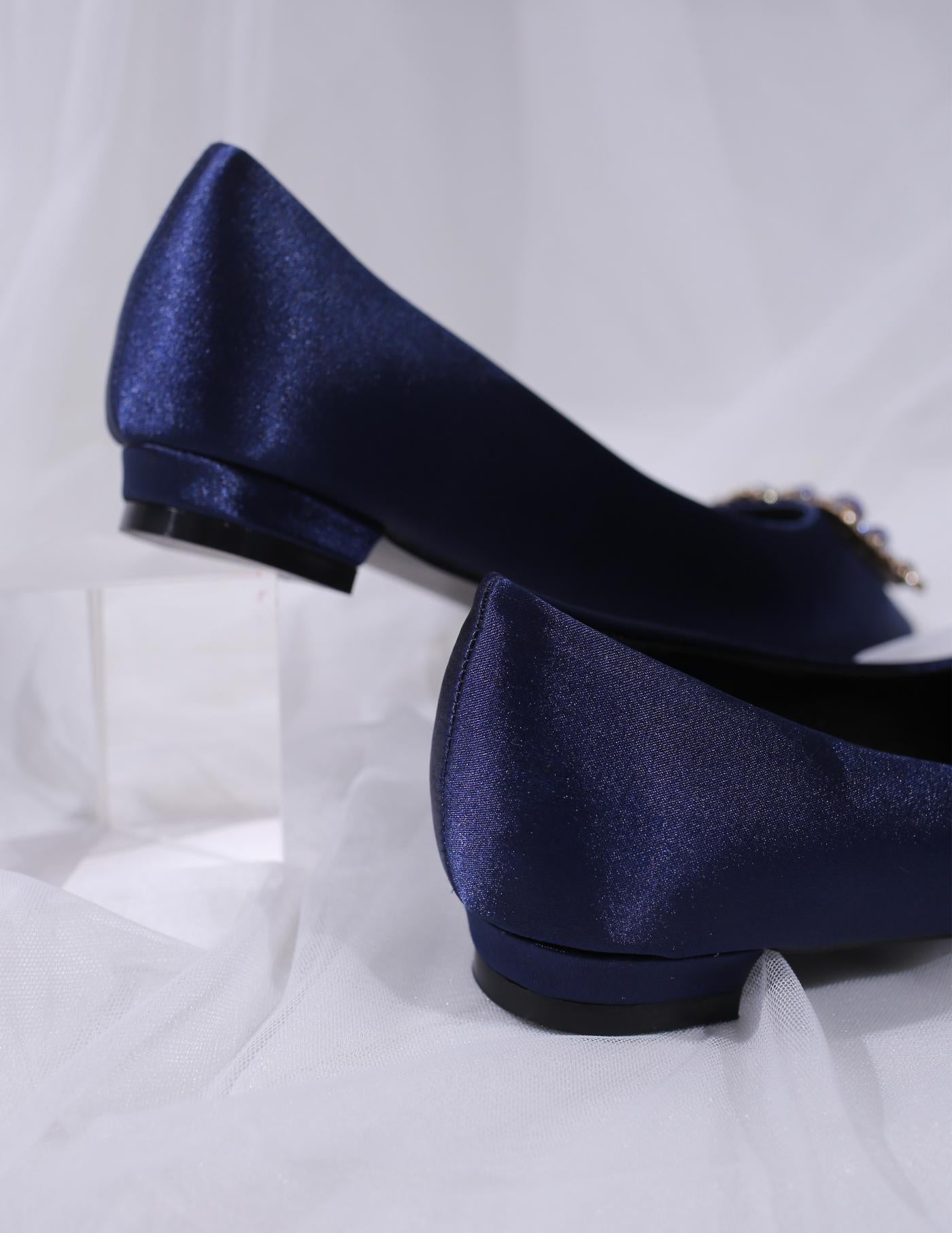 MINOR DEFECT LYNDA FLAT SHOES (NAVY BLUE)