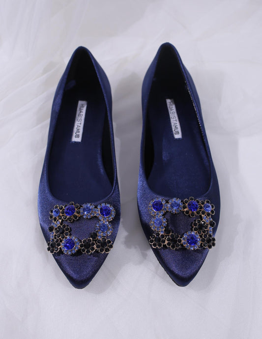 MINOR DEFECT LYNDA FLAT SHOES (NAVY BLUE)