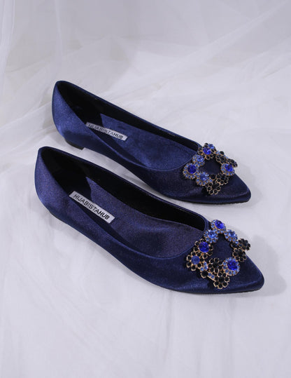 MINOR DEFECT LYNDA FLAT SHOES (NAVY BLUE)