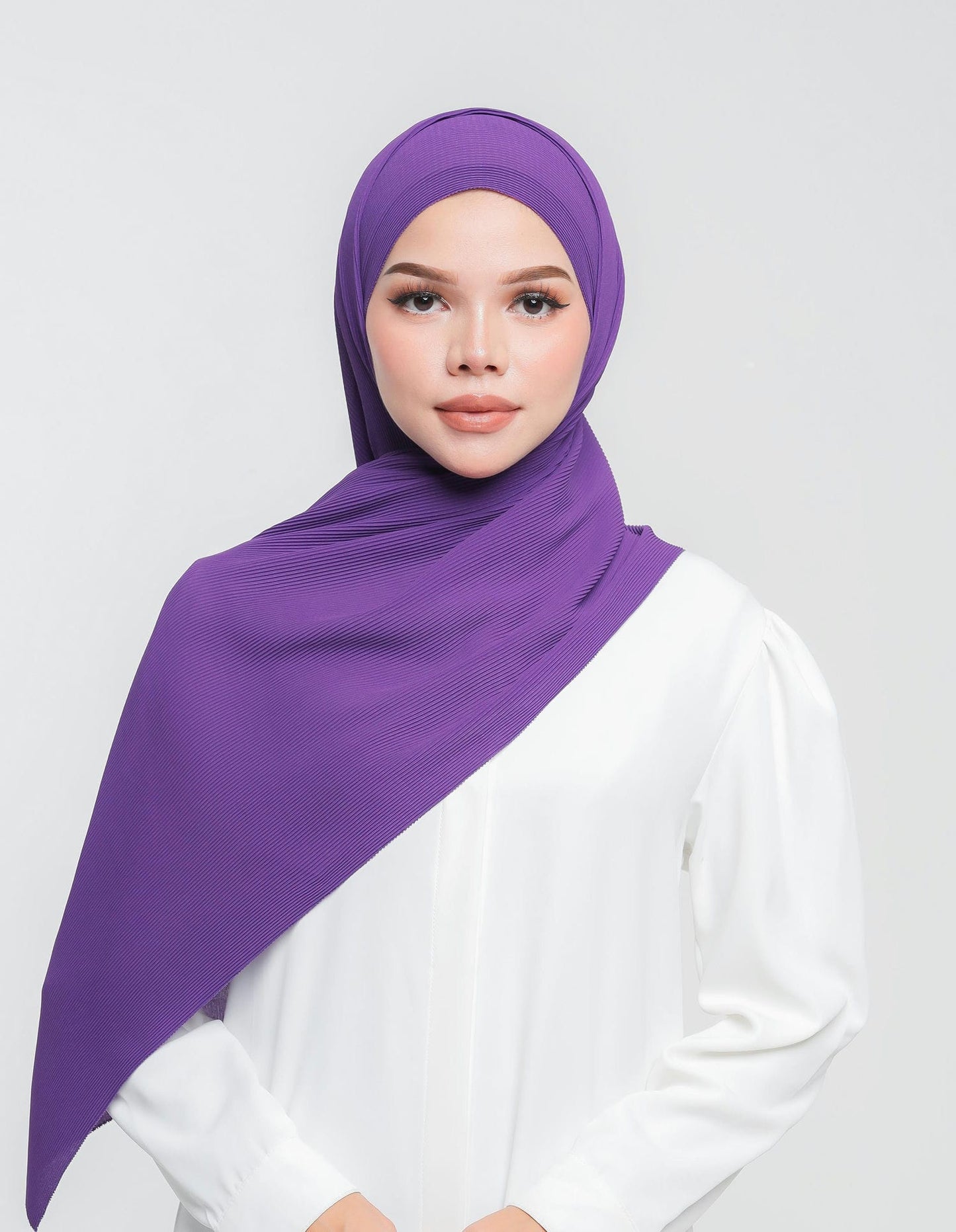 EVA PLEATED SHAWL (PURPLE)