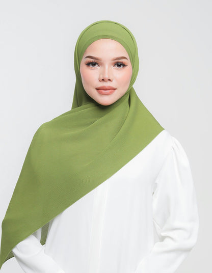 EVA PLEATED SHAWL (OLIVE)