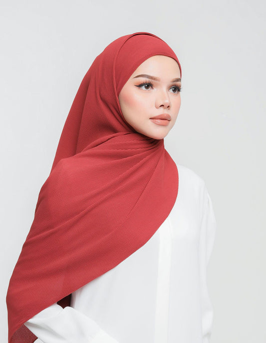 EVA PLEATED SHAWL (RED)