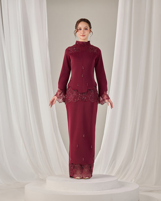 MINOR DEFECT REYNA BRIDE KURUNG (BURGUNDY)