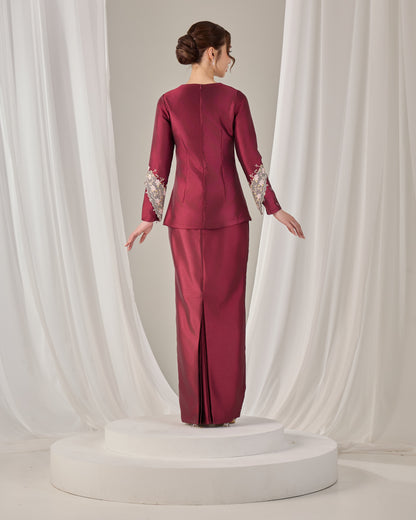 MINOR DEFECT KATHRYN MINI KURUNG (BURGUNDY)