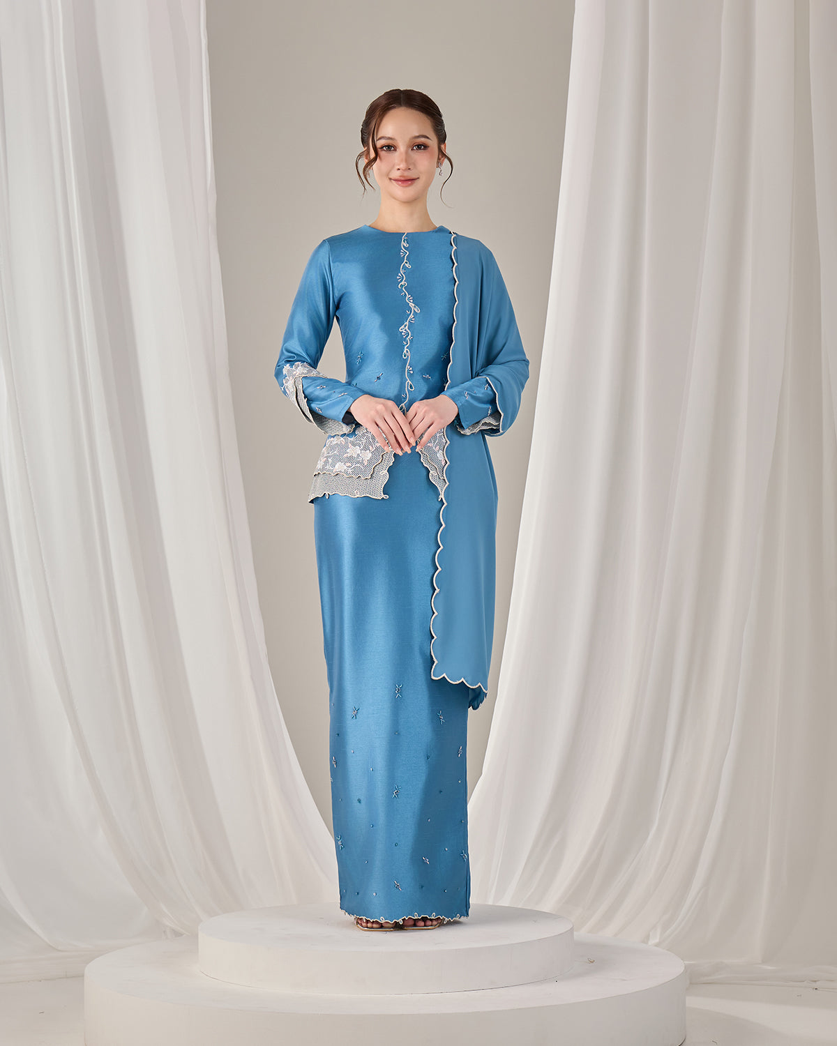 MINOR DEFECT KATHRYN MINI KURUNG (DIAMOND TEAL BLUE)