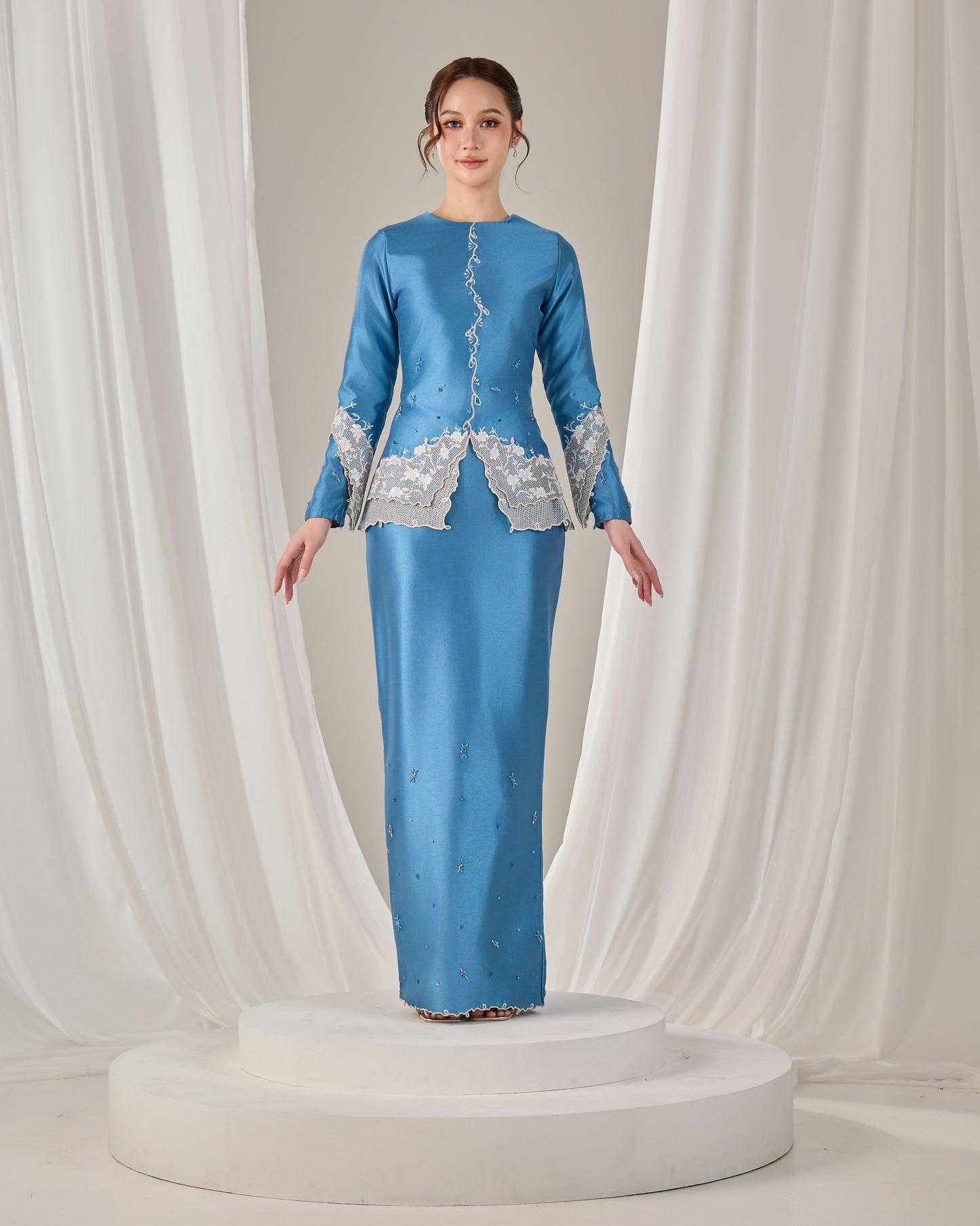 MINOR DEFECT KATHRYN MINI KURUNG (DIAMOND TEAL BLUE)