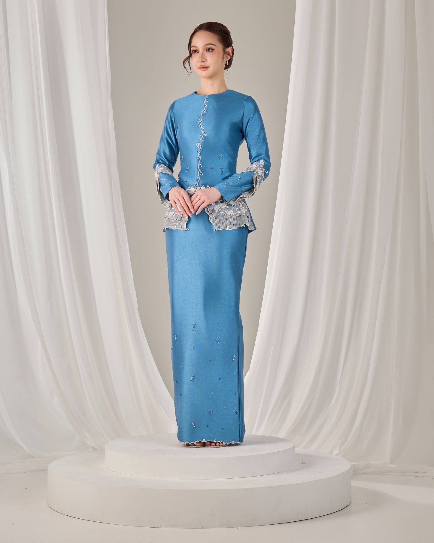 MINOR DEFECT KATHRYN MINI KURUNG (DIAMOND TEAL BLUE)
