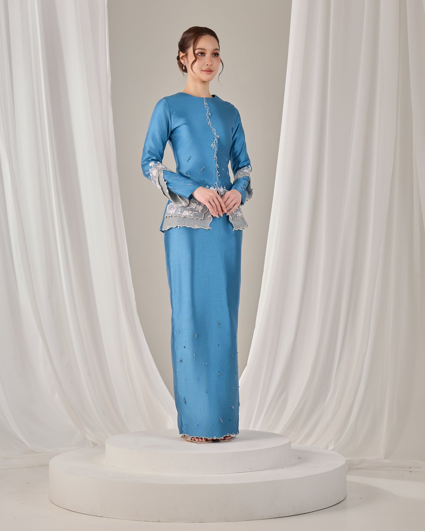 MINOR DEFECT KATHRYN MINI KURUNG (DIAMOND TEAL BLUE)