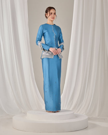 MINOR DEFECT KATHRYN MINI KURUNG (DIAMOND TEAL BLUE)