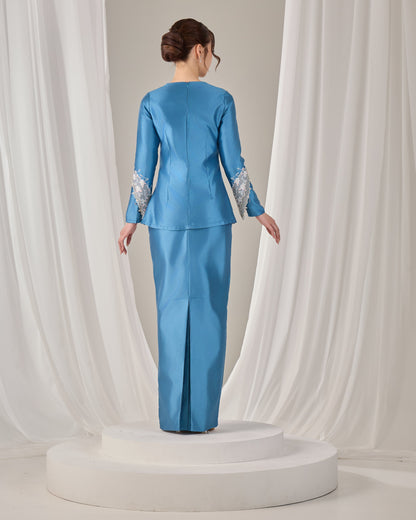MINOR DEFECT KATHRYN MINI KURUNG (DIAMOND TEAL BLUE)
