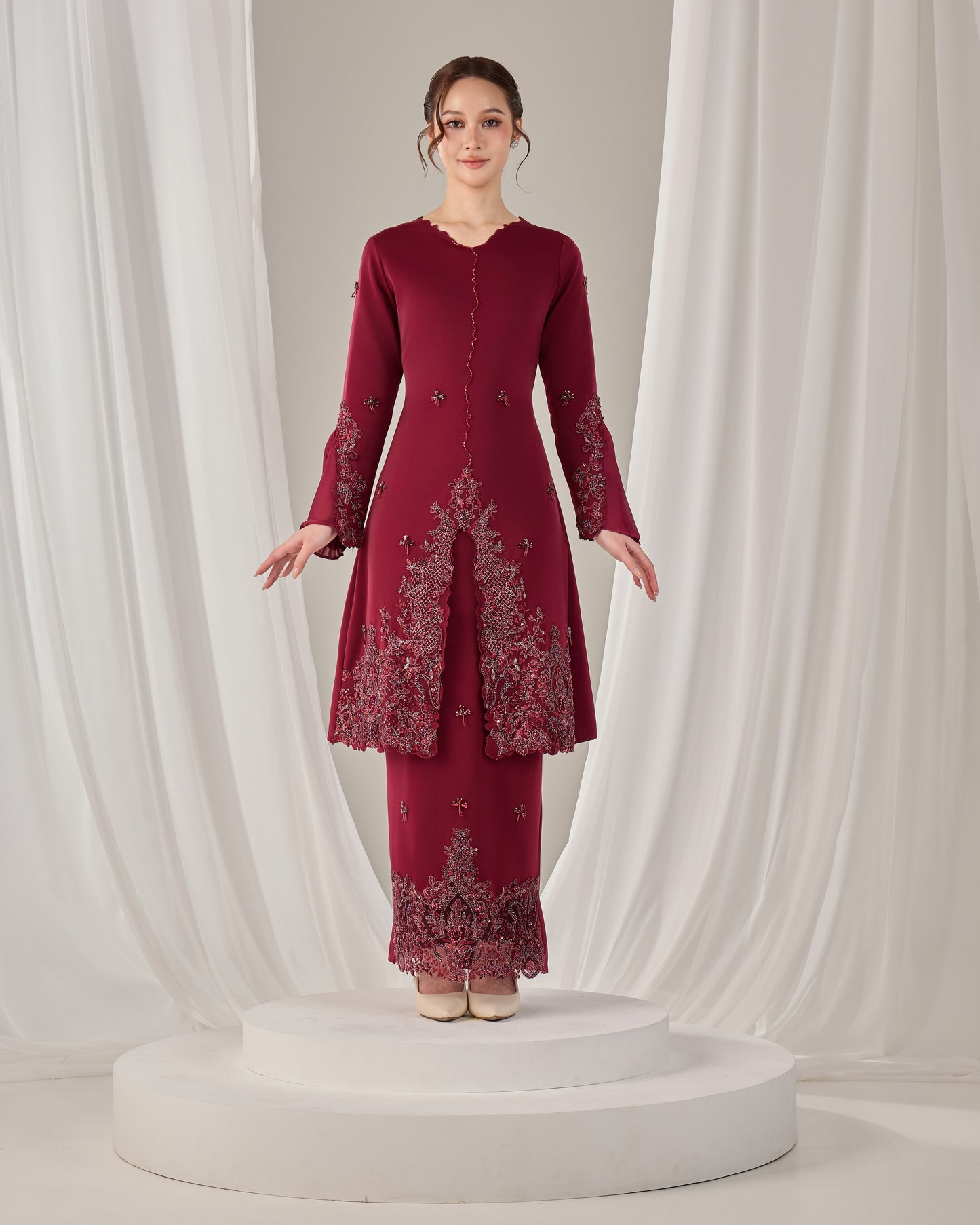 HAURA KURUNG (BURGUNDY)