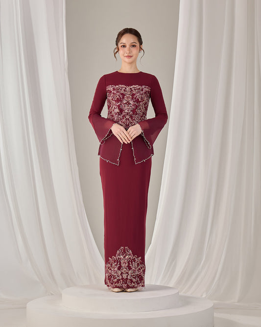 MINOR DEFECT SERENE KURUNG (BURGUNDY)