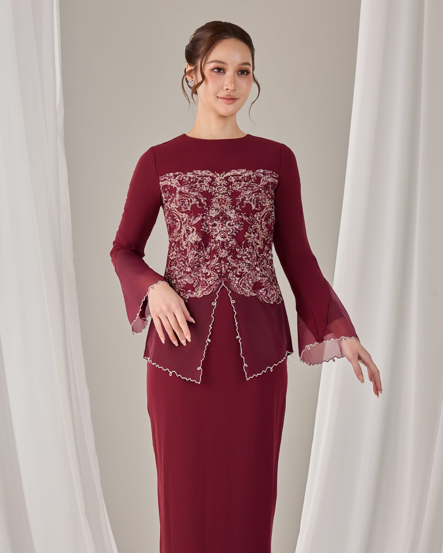 SERENE KURUNG (BURGUNDY)