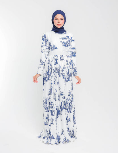 ROSIE PLEATED DRESS (NAVY BLUE)