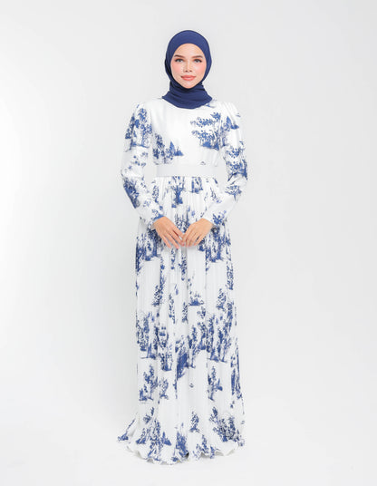 ROSIE PLEATED DRESS (NAVY BLUE)