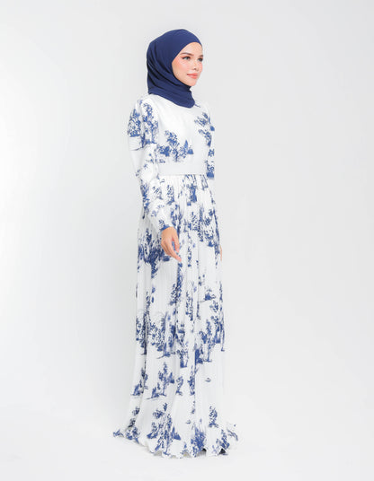 ROSIE PLEATED DRESS (NAVY BLUE)