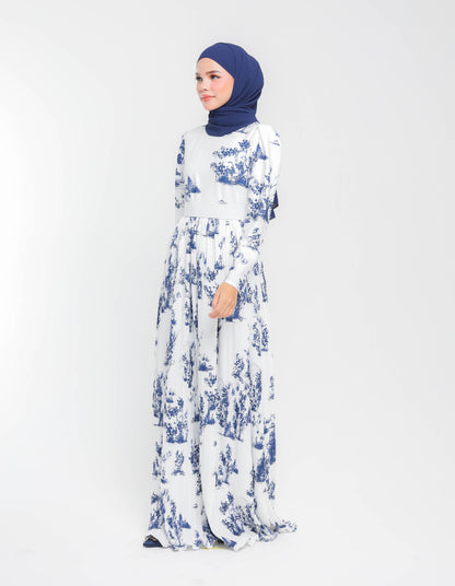 ROSIE PLEATED DRESS (NAVY BLUE)