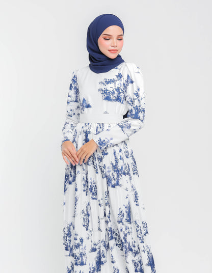 ROSIE PLEATED DRESS (NAVY BLUE)