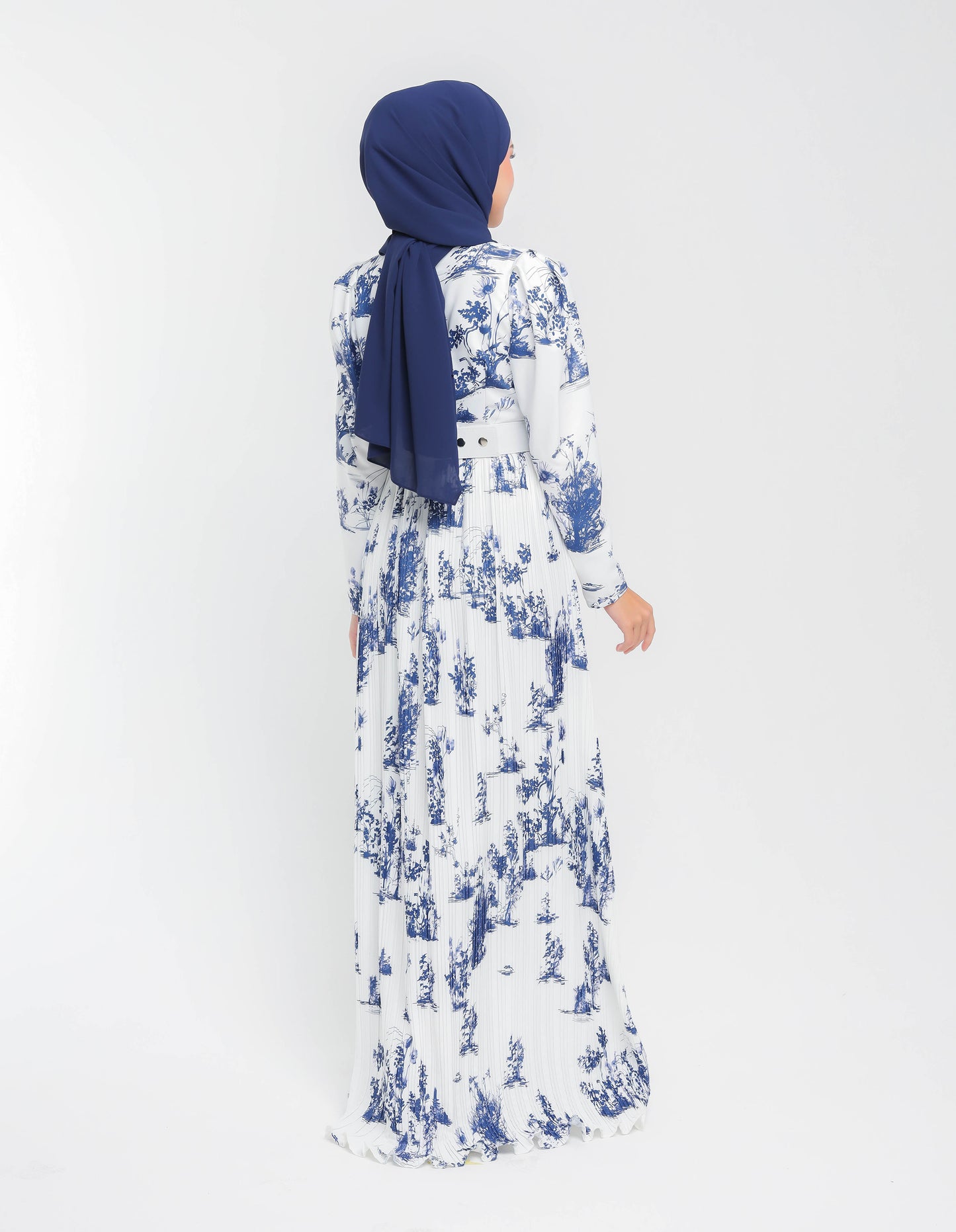 ROSIE PLEATED DRESS (NAVY BLUE)