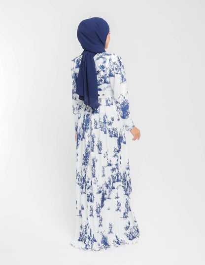 ROSIE PLEATED DRESS (NAVY BLUE)